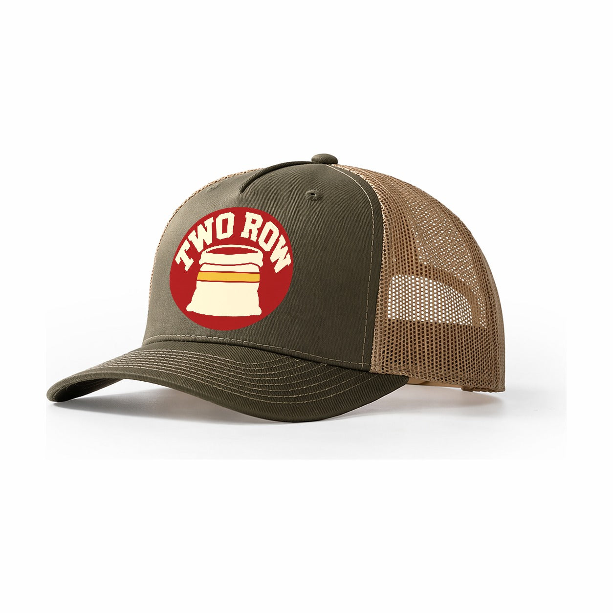 Two Row Grain Sack Trucker Hat – Olive Khaki