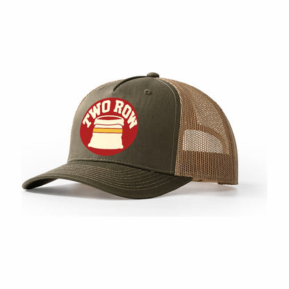 Two Row Grain Sack Trucker Hat – Olive Khaki