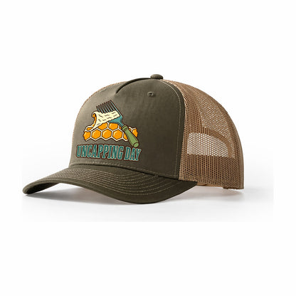 Uncapping Day Beekeeping Trucker Hat – Olive Khaki