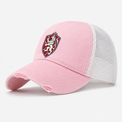 United Kingdom Minimal Emblem Country Logos Washed Trucker Hat – Light Pink
