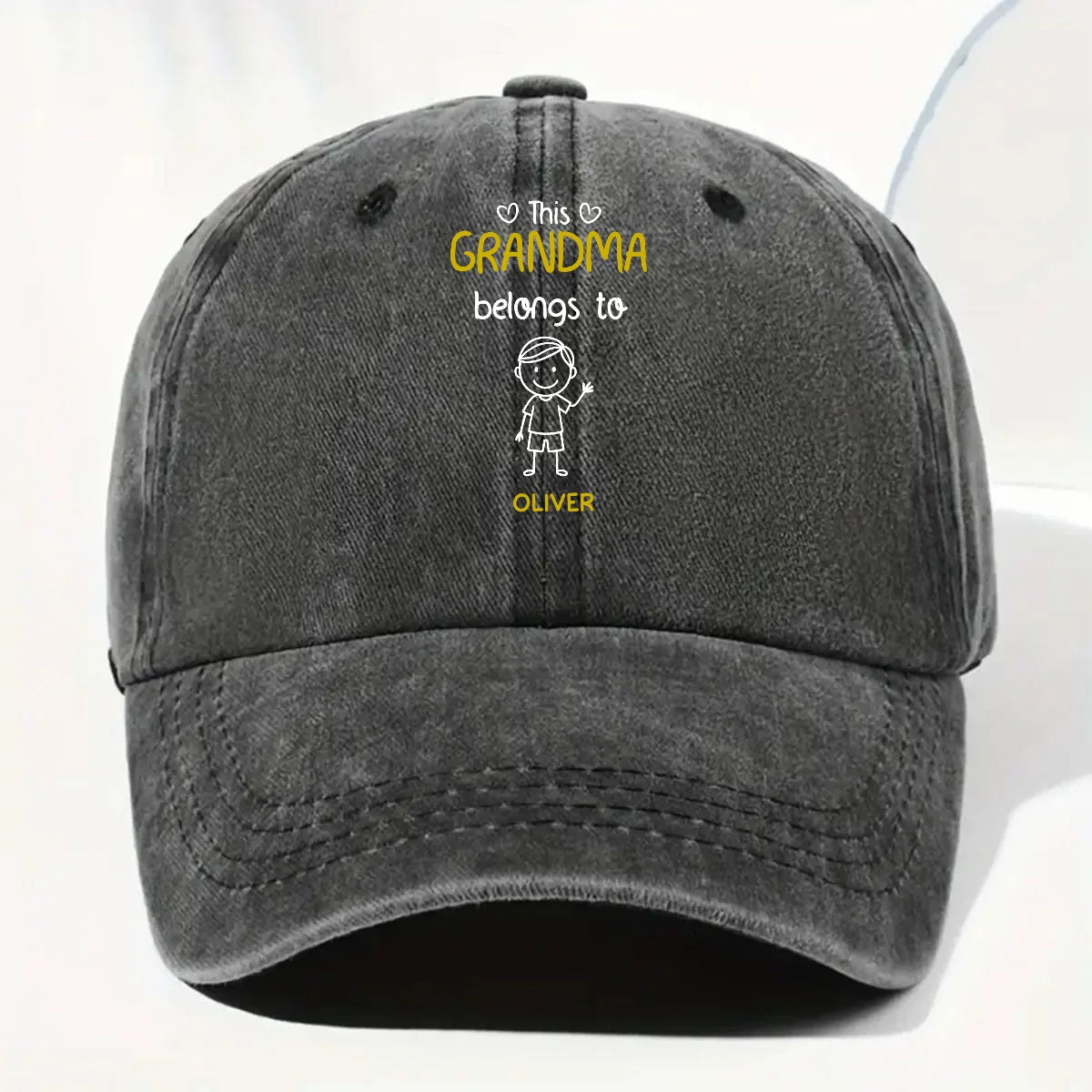 Personalized Grandma Cap - Custom Vintage Denim Hat