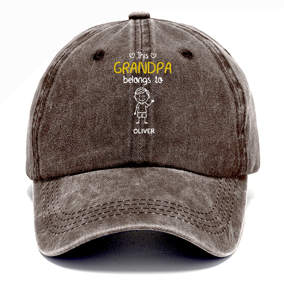 Personalized Grandpa Cap - Custom Names Vintage Denim Hat