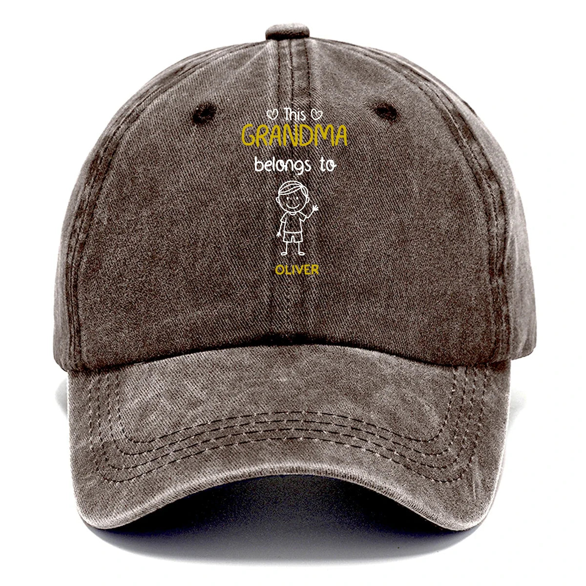 Personalized Grandma Cap - Custom Vintage Denim Hat