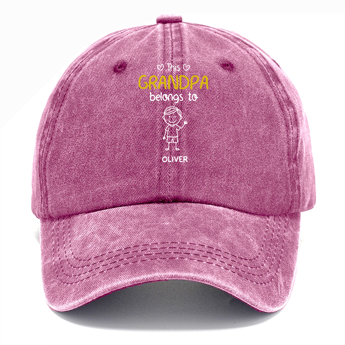 Personalized Grandpa Cap - Custom Names Vintage Denim Hat