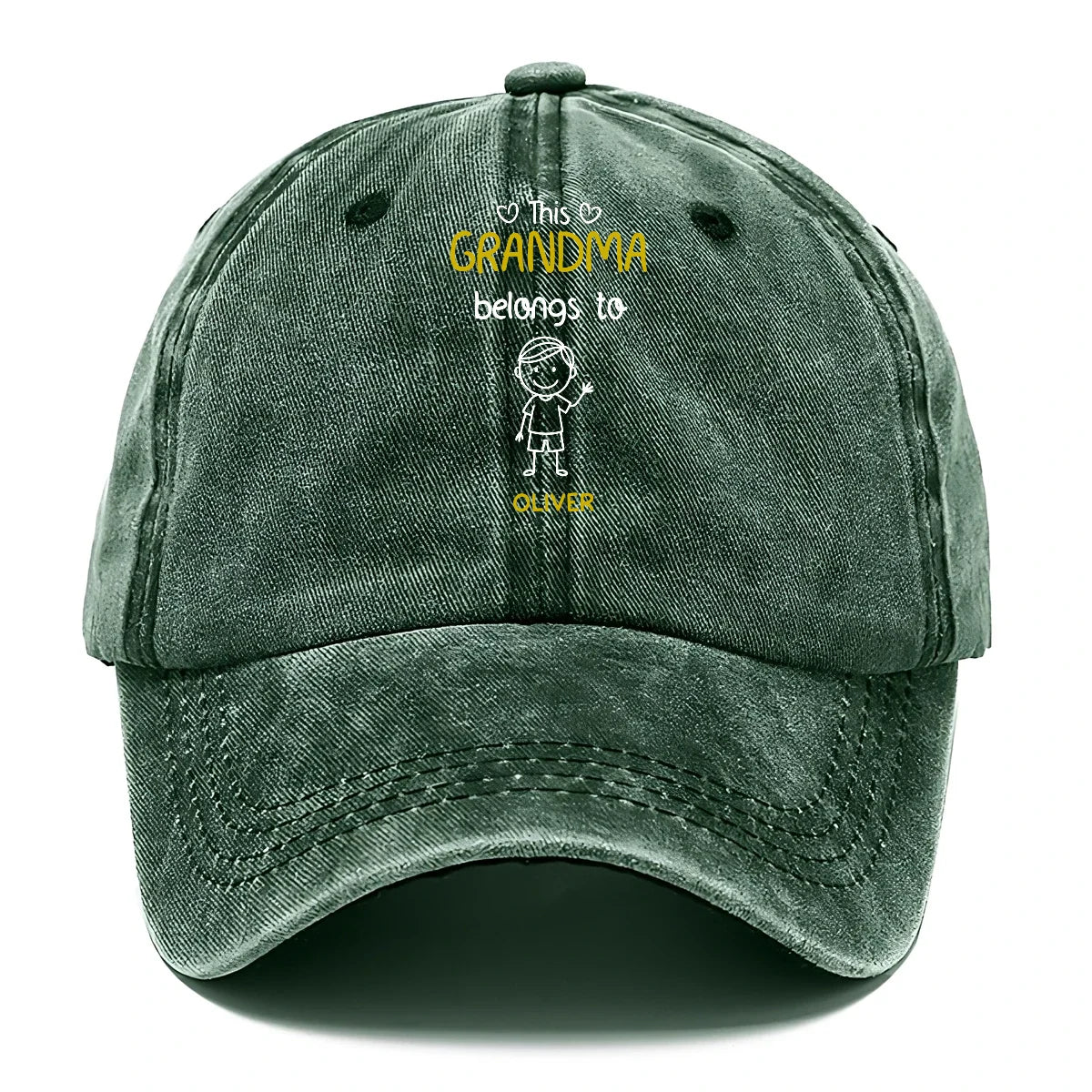 Personalized Grandma Cap - Custom Vintage Denim Hat