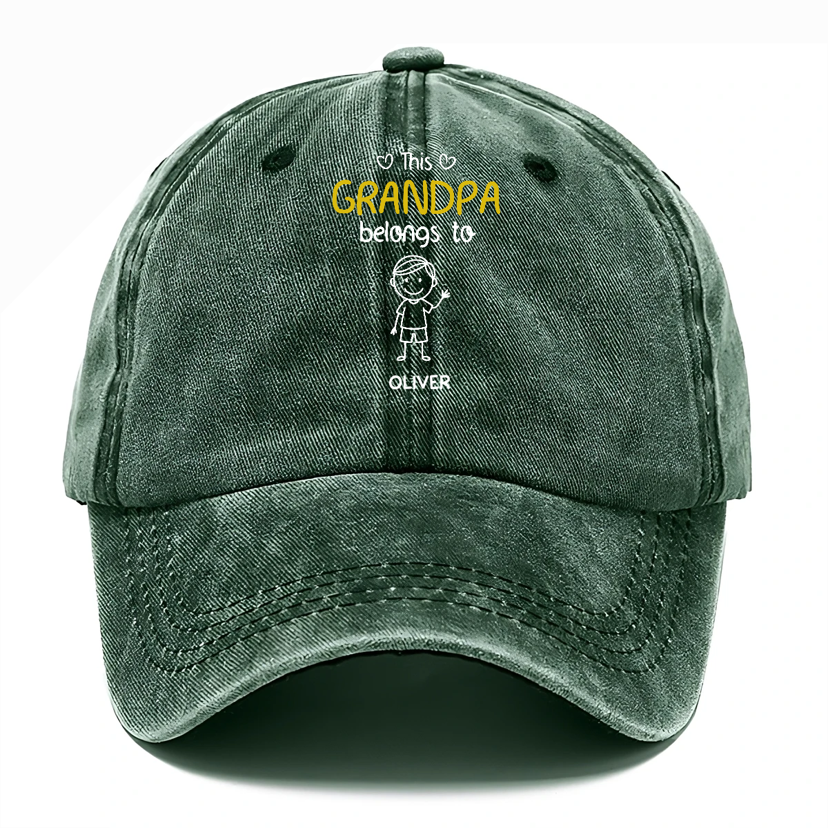 Personalized Grandpa Cap - Custom Names Vintage Denim Hat