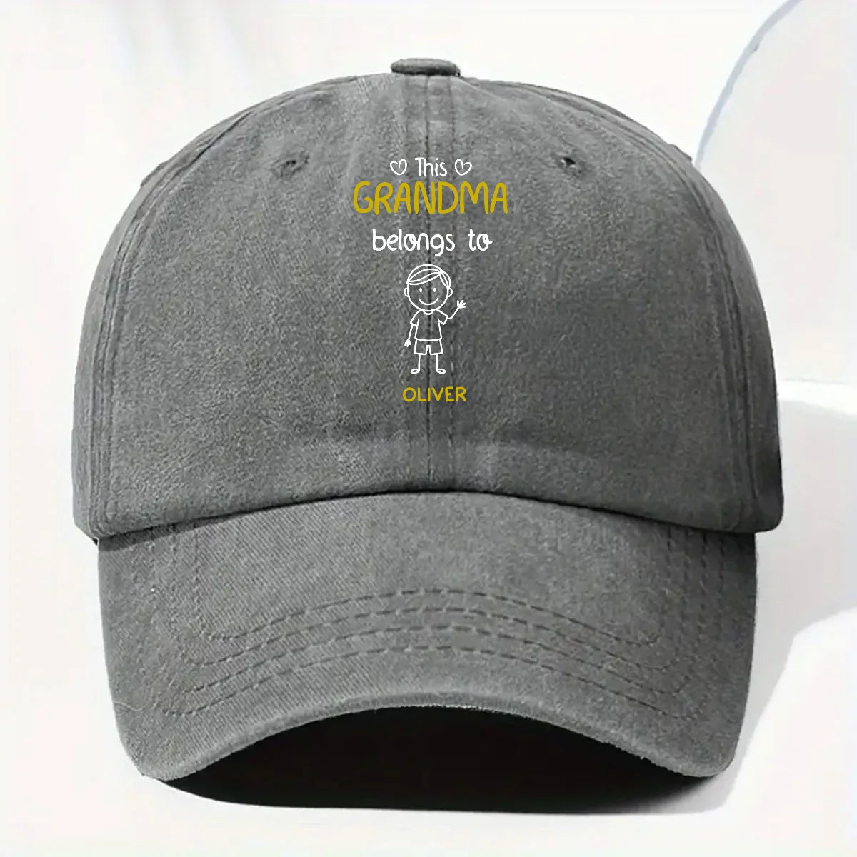 Personalized Grandma Cap - Custom Vintage Denim Hat