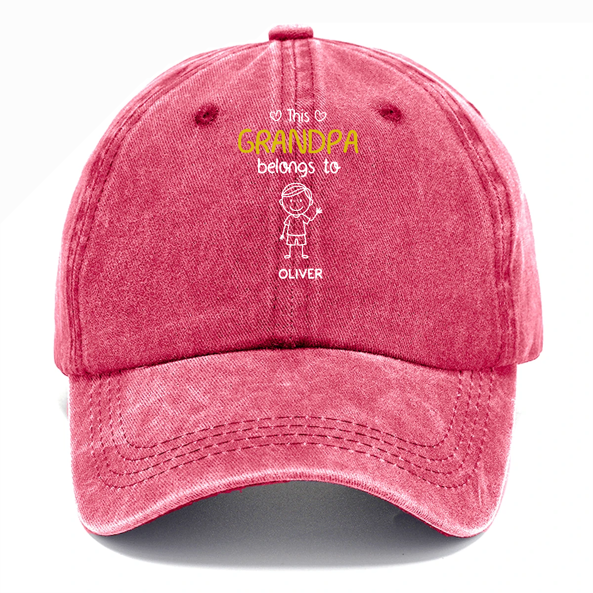 Personalized Grandpa Cap - Custom Names Vintage Denim Hat