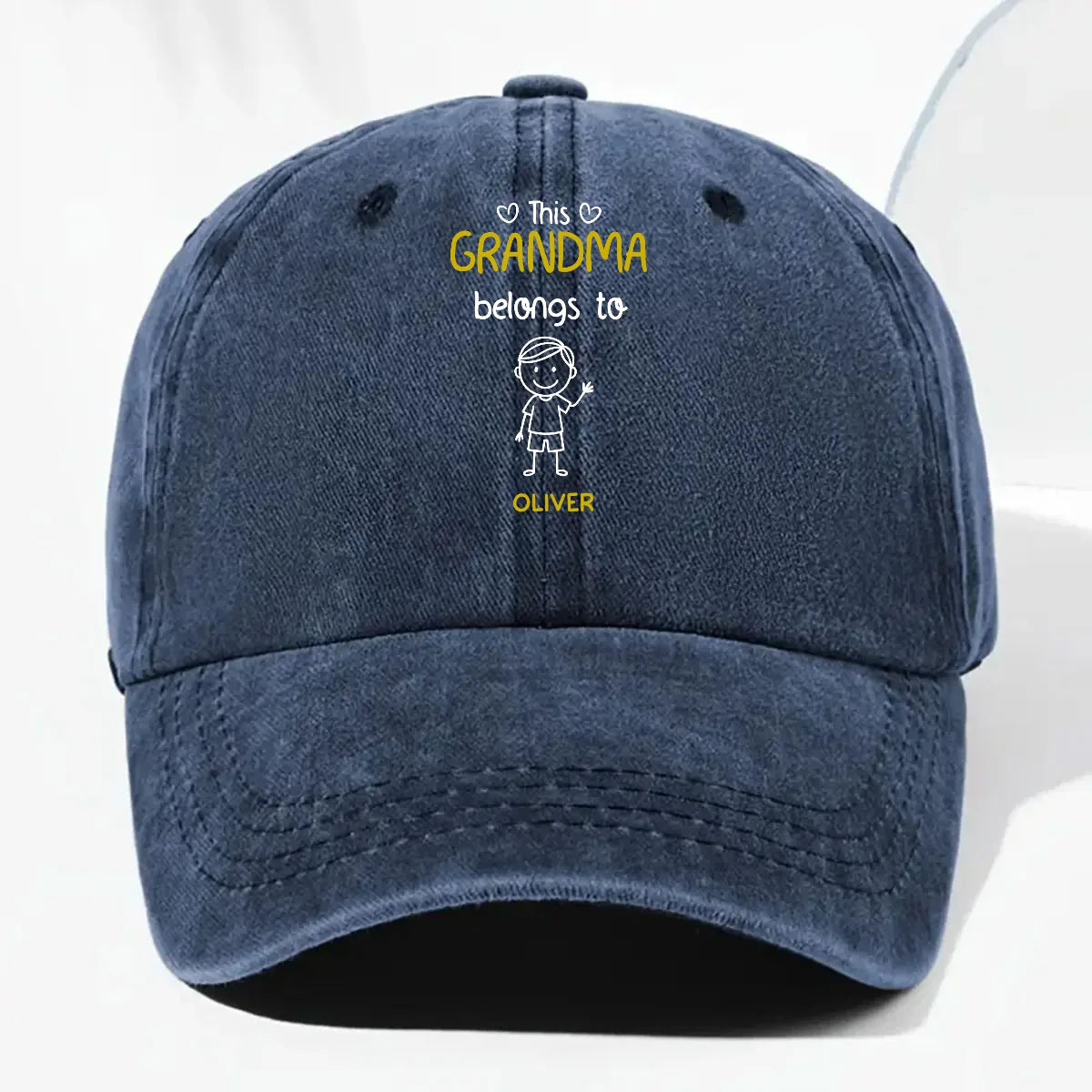 Personalized Grandma Cap - Custom Vintage Denim Hat