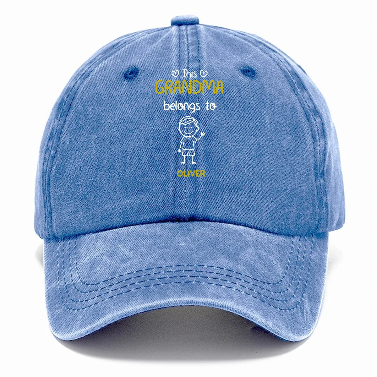 Personalized Grandma Cap - Custom Vintage Denim Hat
