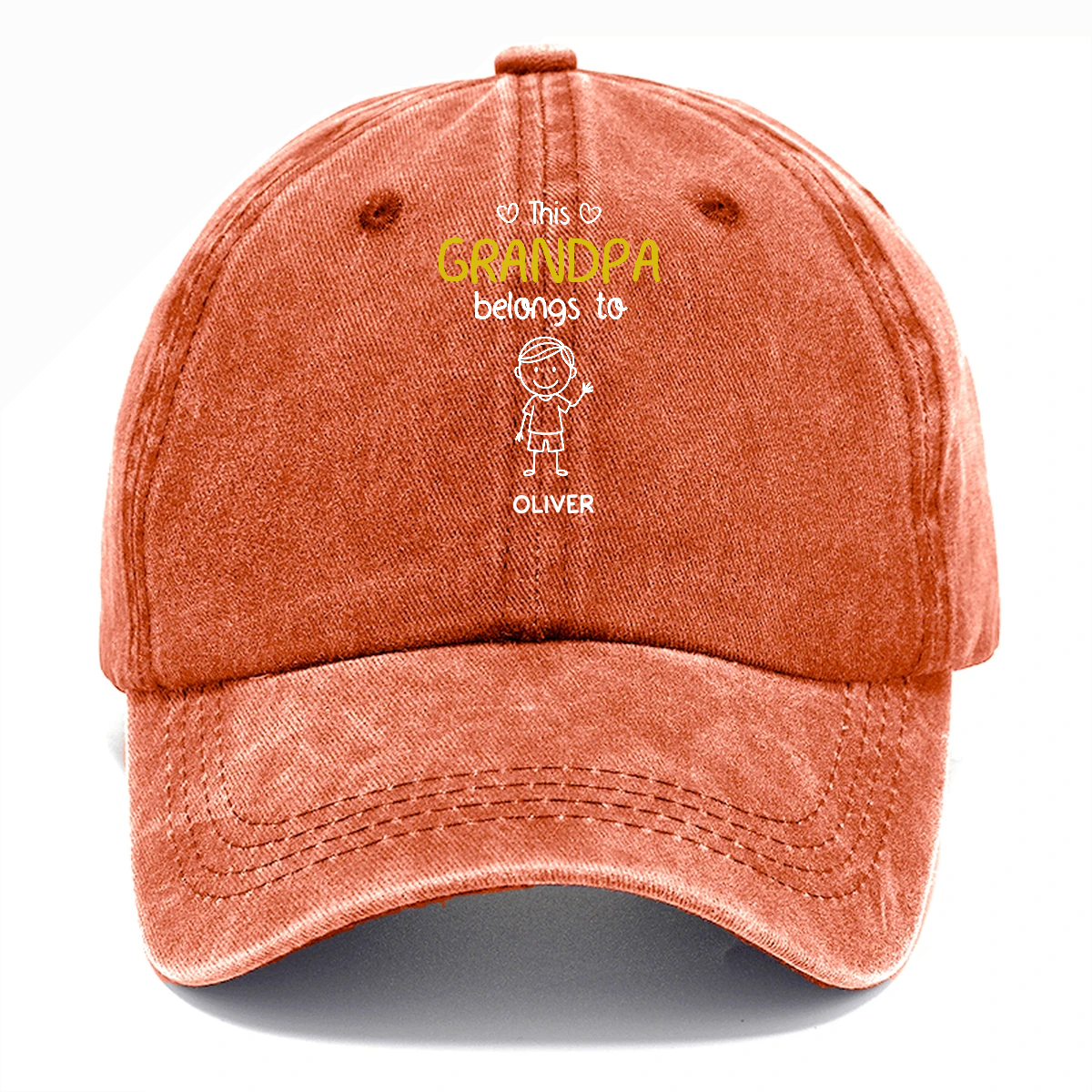 Personalized Grandpa Cap - Custom Names Vintage Denim Hat