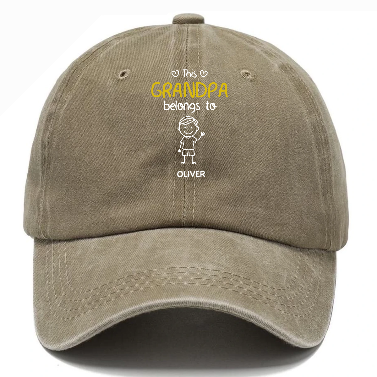 Personalized Grandpa Cap - Custom Names Vintage Denim Hat