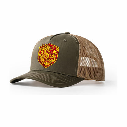 Vietnam Minimal Emblem Country Logos Trucker Hat – Olive Khaki