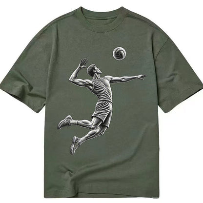 Volleyball player spiking ball - Classic T-shirt – Army Green