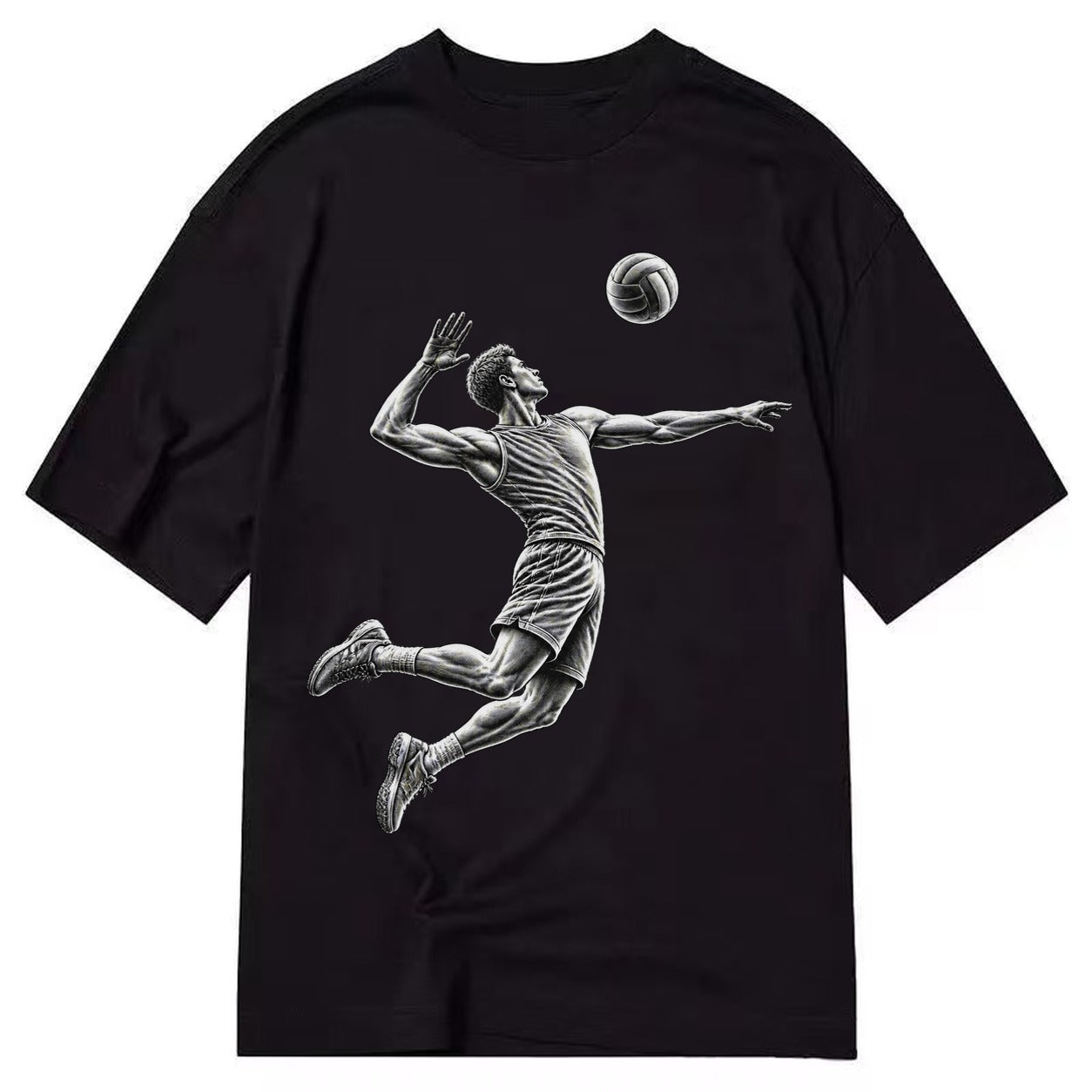 Volleyball player spiking ball - Classic T-shirt – Black