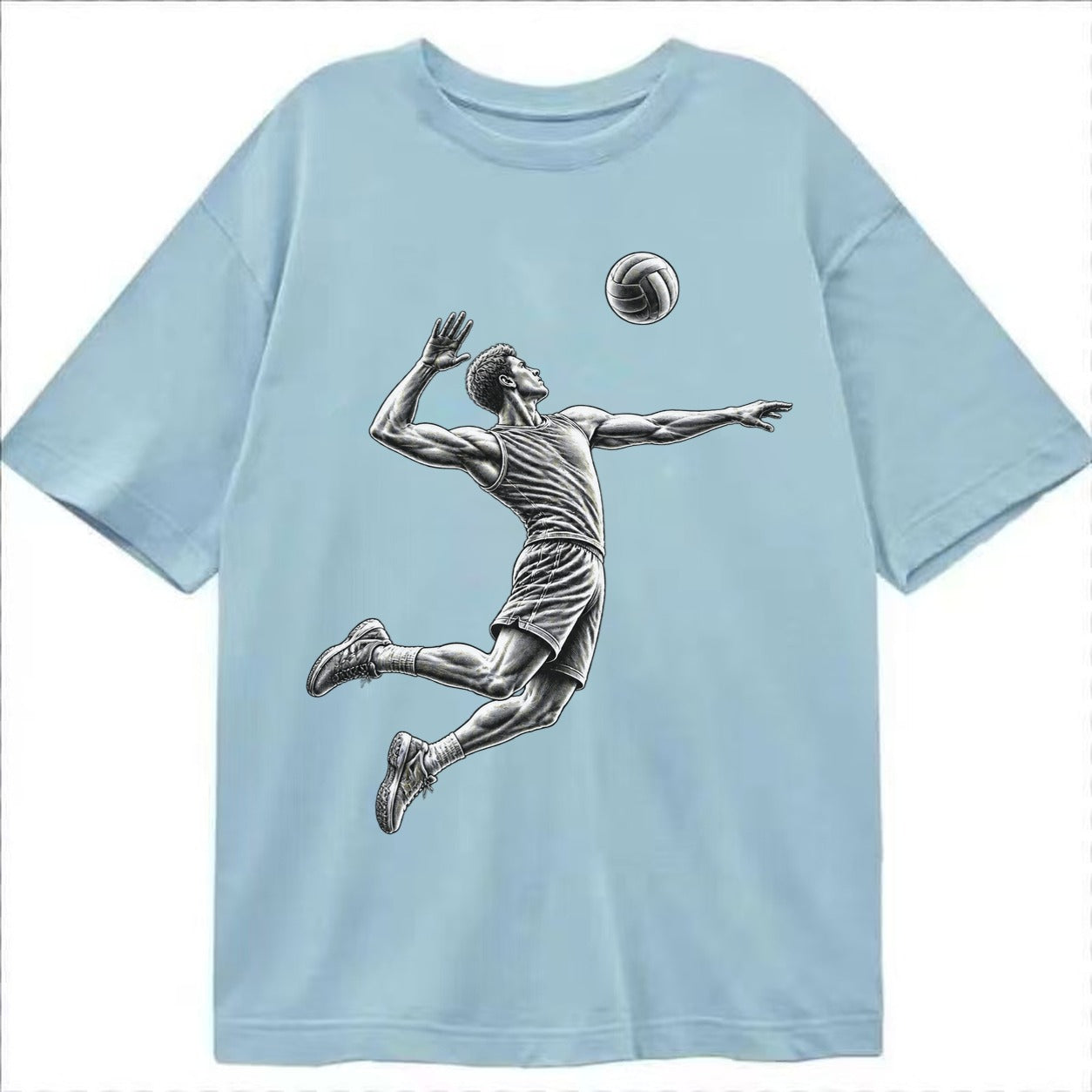 Volleyball player spiking ball - Classic T-shirt – Light Blue