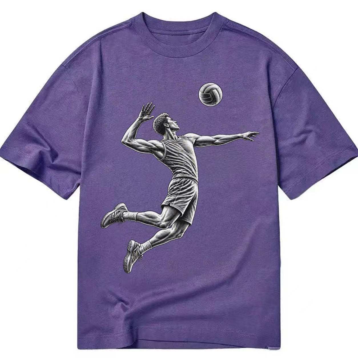 Volleyball player spiking ball - Classic T-shirt – Purple