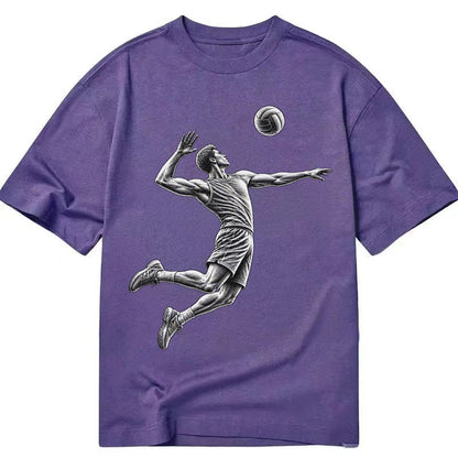 Volleyball player spiking ball - Classic T-shirt – Purple