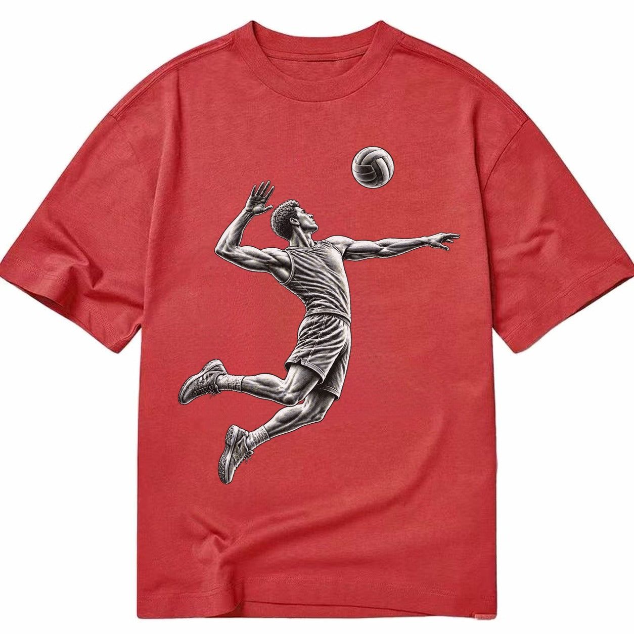 Volleyball player spiking ball - Classic T-shirt – Red