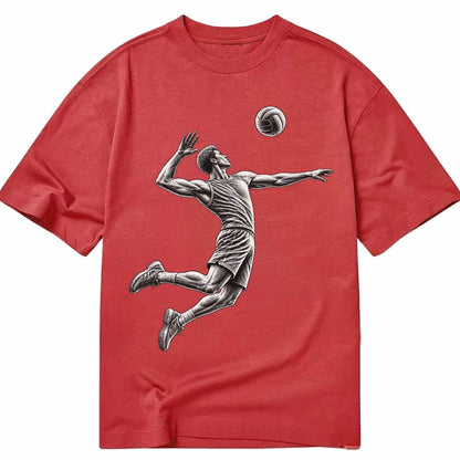 Volleyball player spiking ball - Classic T-shirt – Red