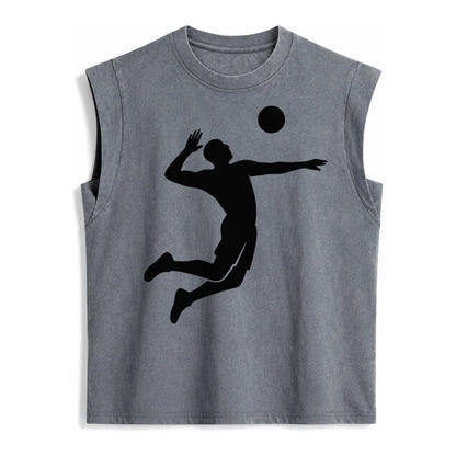 Volleyball player spiking ball - Vintage Washed Tank – Grey