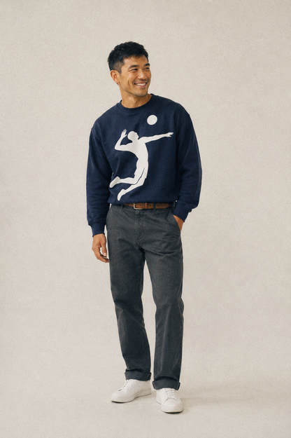 Volleyball Spike Fleece Sweatshirt – studio model photo