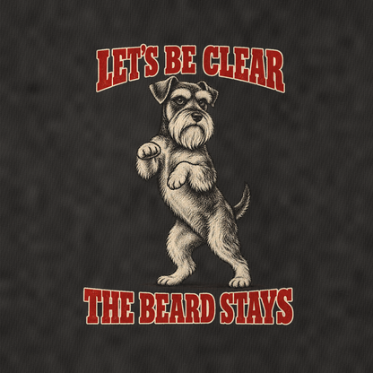 Miniature Schnauzer Dog Declarations Vintage T-shirt – black, print and cotton detail (AI mockup)