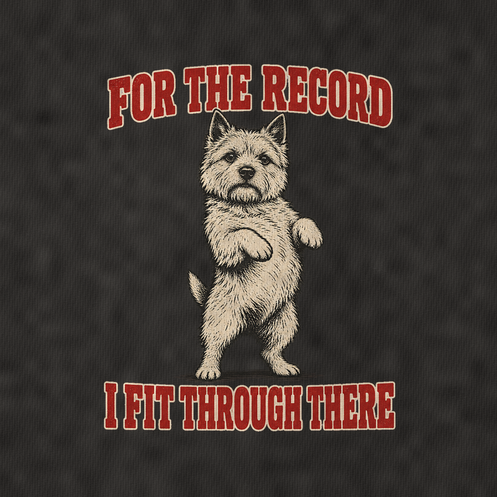 Norwich Terrier Dog Declarations Vintage T-shirt – black, print and cotton detail (AI mockup)