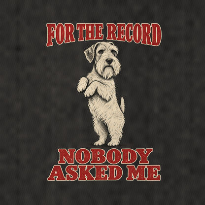 Sealyham Terrier Dog Declarations Vintage T-shirt – black, print and cotton detail (AI mockup)
