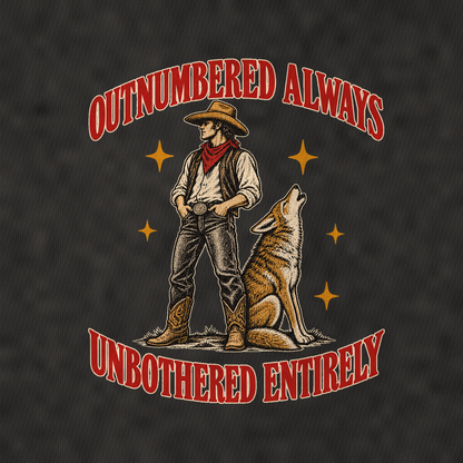 Unbothered Entirely Unhinged Affirmations Vintage T-shirt – black, print and cotton detail (AI mockup)