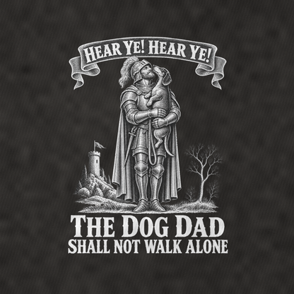 The Dog Dad And The Dachshund Royal Decree Vintage T-shirt – black, print and cotton detail (AI mockup)
