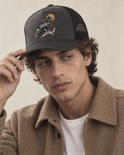 Model wearing the cap