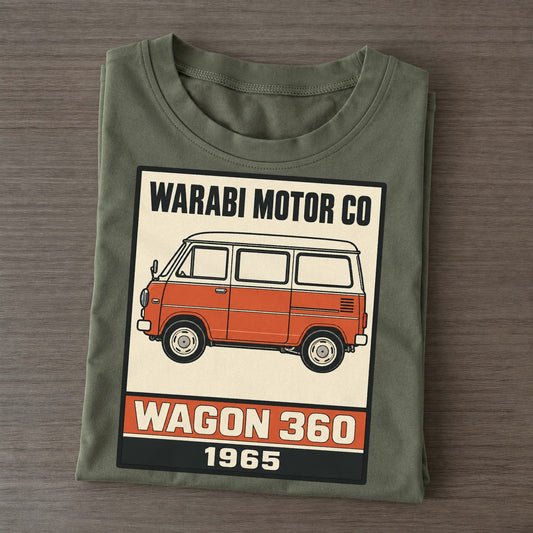 Warabi Wagon Showa Speed Plates Classic T-shirt – Army Green
