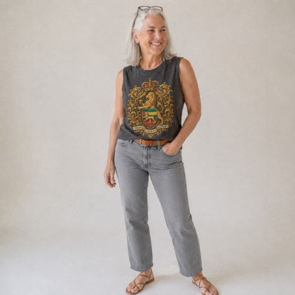 West Highland White Terrier Alert Stan Vintage Washed Tank – studio model photo