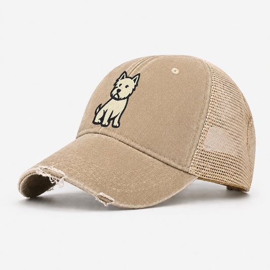 West Highland White Terrier Washed Trucker Hat – Khaki