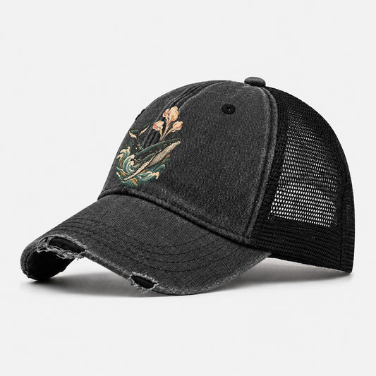 Whale Breath Cloud Gentle Wild Washed Trucker Hat – Black