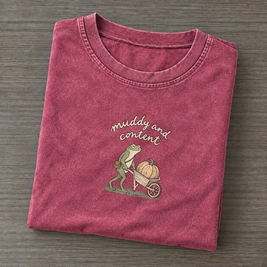 Wheelbarrow Days Pond Folk Vintage T-shirt – Raspberry