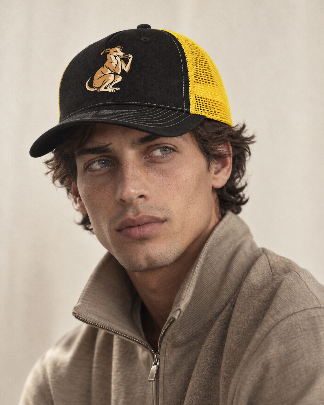 Model wearing the cap