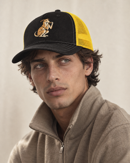 Model wearing the cap