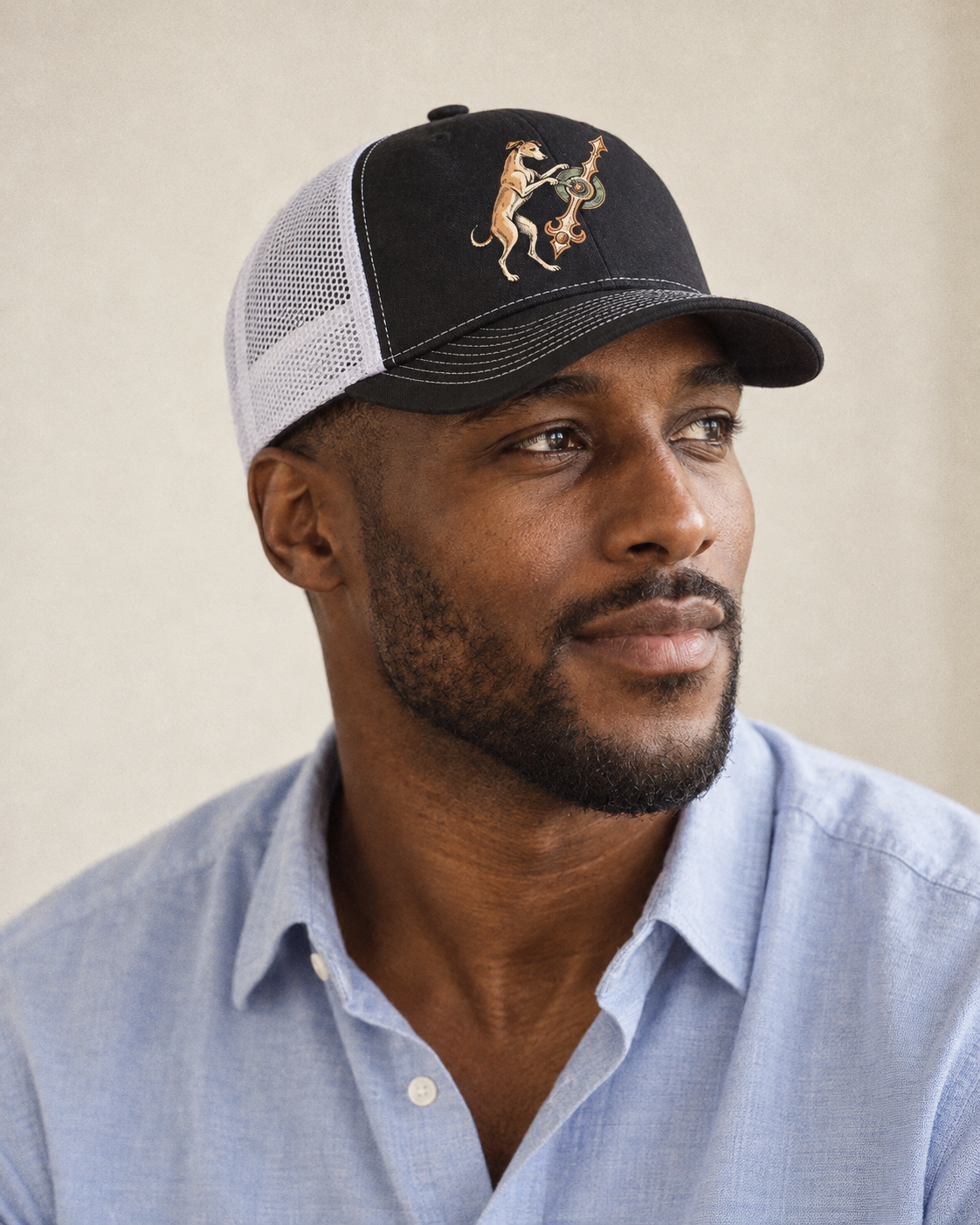 Model wearing the cap