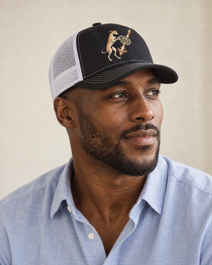 Model wearing the cap