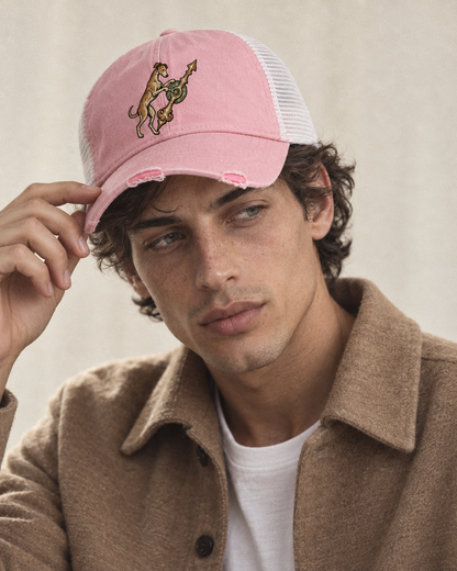 Model wearing the cap
