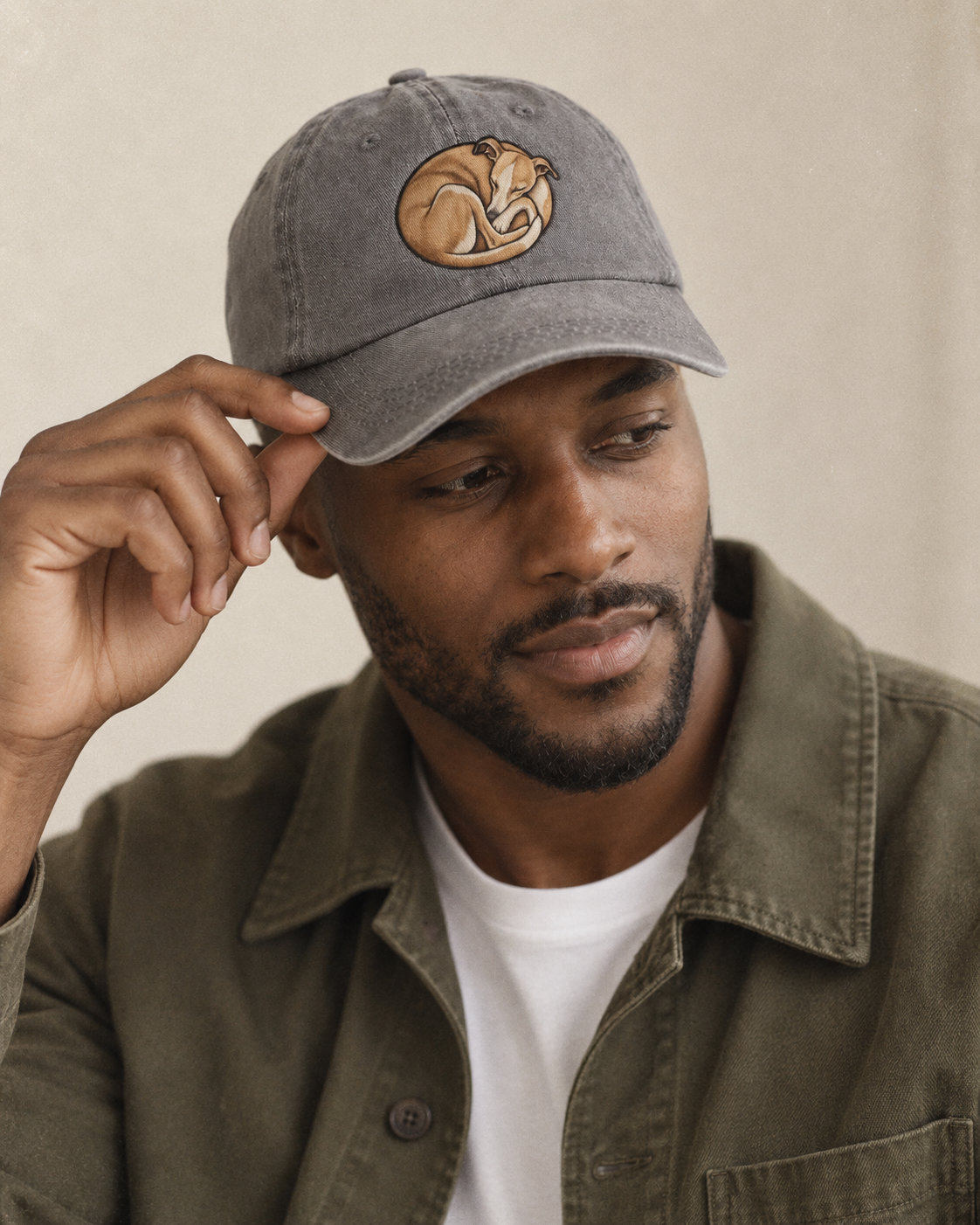 Model wearing the cap