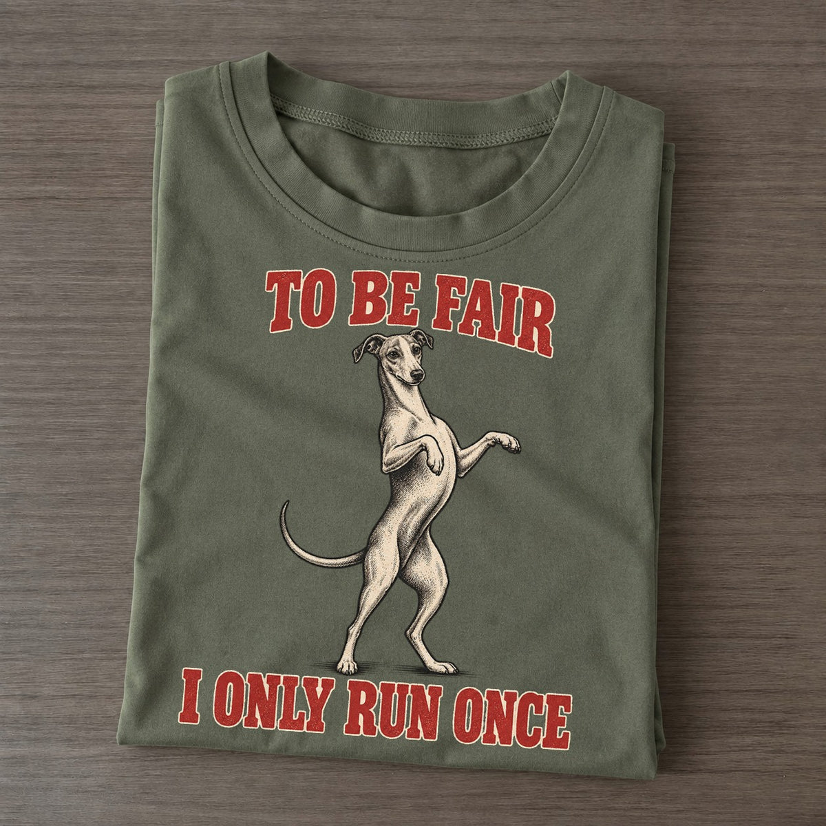 Whippet Dog Declarations Classic T-shirt – Army Green