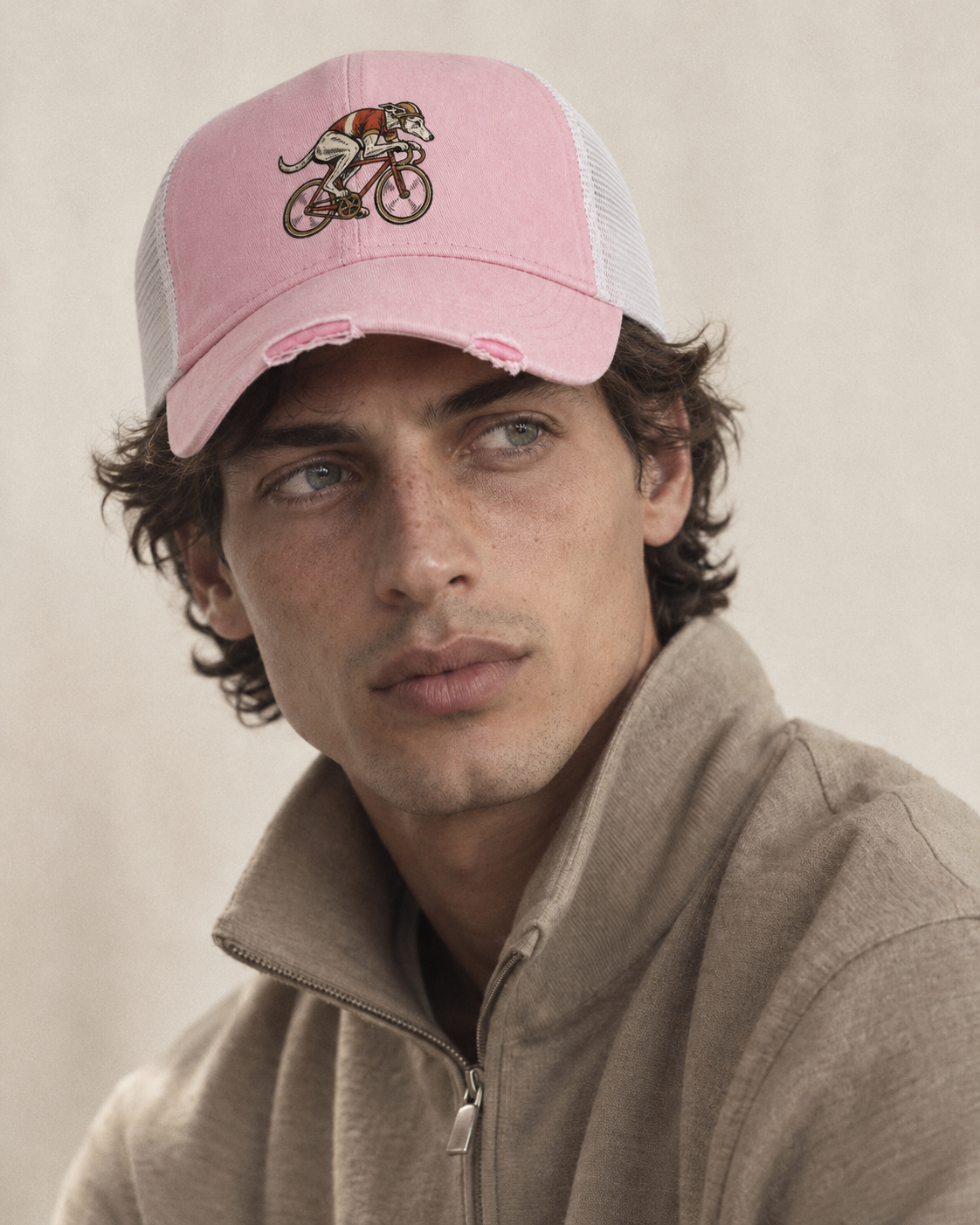 Model wearing the cap