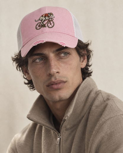 Model wearing the cap