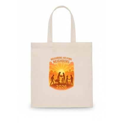 Local communities thriving with shared resources - "Neighbors Helping Neighbors" - - Tote Bag - white