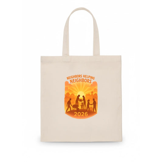 Local communities thriving with shared resources - "Neighbors Helping Neighbors" - - Tote Bag - white