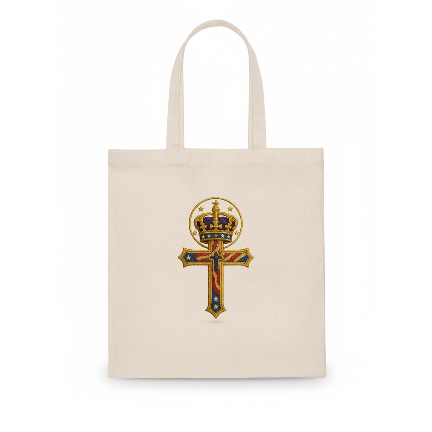 Cross and Crown  - Tote Bag - white