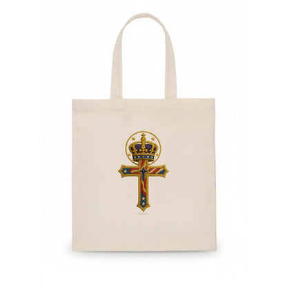 Cross and Crown  - Tote Bag - white